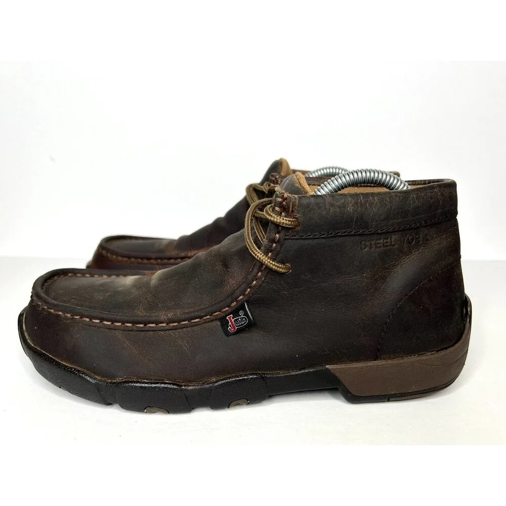 Justin Original Cappie Chukka Electrical Steel Toe Men's Brown Work Boot 8 M
